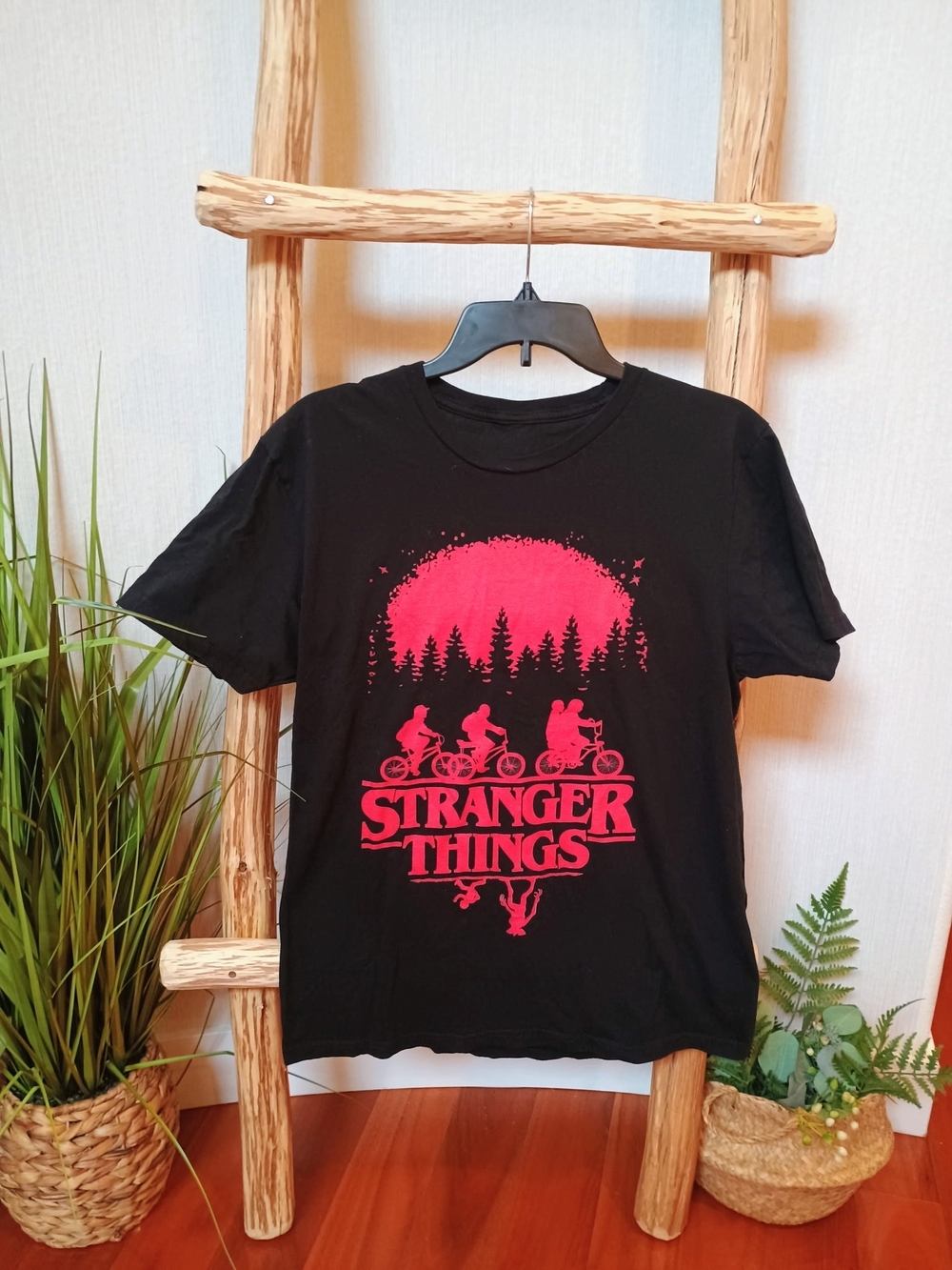 Stranger Things Black Graphic T-Shirt Television Memorabilia Tee